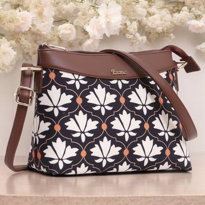 Exotic White, Black Sling Bag Glen Plaid Sling Bag