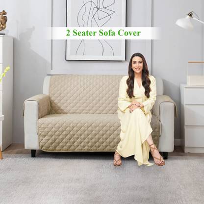 HOKiPO Polyester 2 Seater Sofa Plain Cover