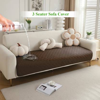HOKiPO Polyester Plain 3 Seater Sofa Cover