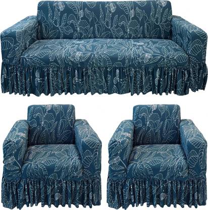 Gifts Island Polyester Floral 3+1+1 Seater Sofa Cover