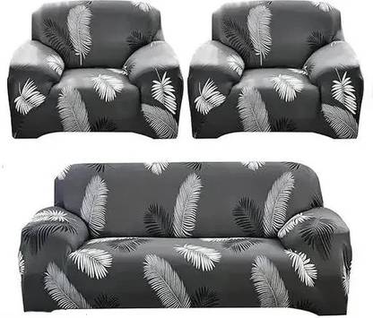 LA MANTTA Polyester Floral 3+1+1 Seater Sofa Cover