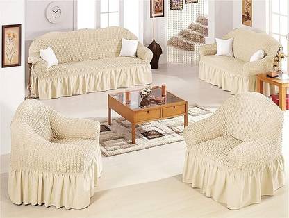 EXOTICE Velvet Geometric 3+1+1 Seater Sofa Cover