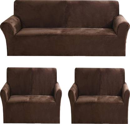 Gifts Island Velvet 3+1+1 Seater Sofa Plain Cover