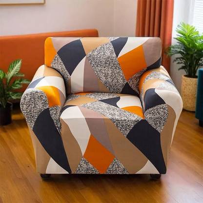 lukzer Polyester Geometric 1 Seater Sofa Cover