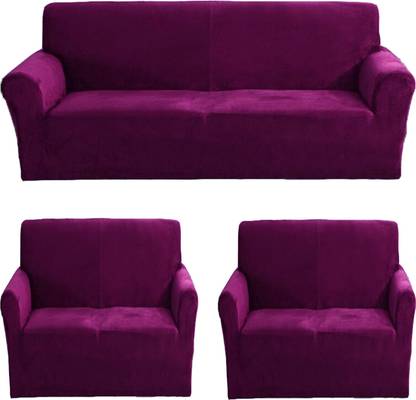 Gifts Island Velvet 3+1+1 Seater Sofa Plain Cover