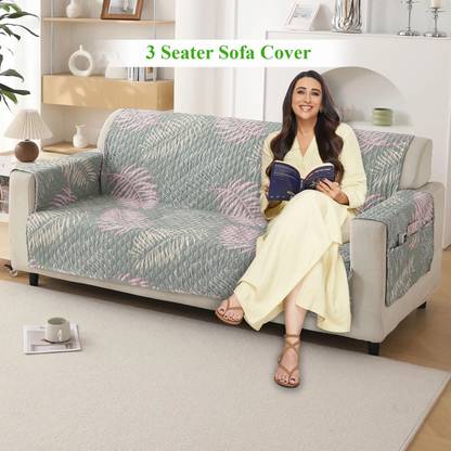 HOKiPO Polyester Floral 3 Seater Sofa Cover