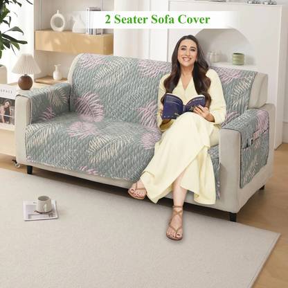HOKiPO Polyester Floral 2 Seater Sofa Cover