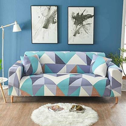 lukzer Polyester Geometric 3 Seater Sofa Cover