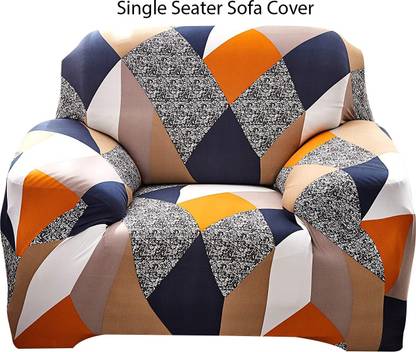 HOUSE OF QUIRK Polyester Striped 1 Seater Sofa Cover