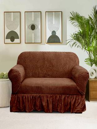 Cortina Polyester Checkered 1 Seater Sofa Cover