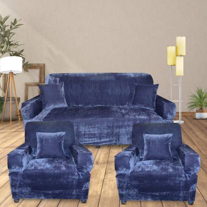 Leoaries Velvet Plain 3+1+1 Seater Sofa Cover