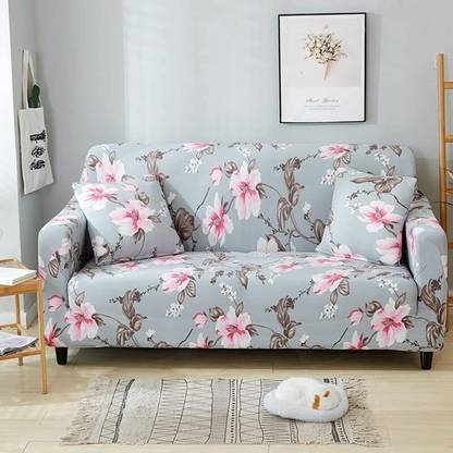 lukzer Polyester 2 Seater Sofa Floral Cover