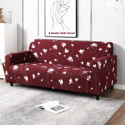 PRABHNOOR Polyester Floral 3 Seater Sofa Cover
