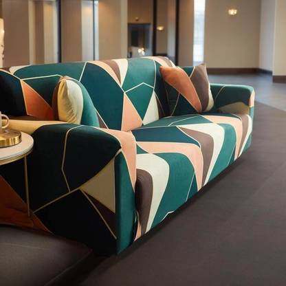 ADstore Polyester Geometric 3 Seater Sofa Cover