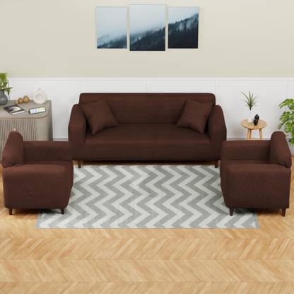 lukzer Jacquard Checkered 3+1+1 Seater Sofa Cover