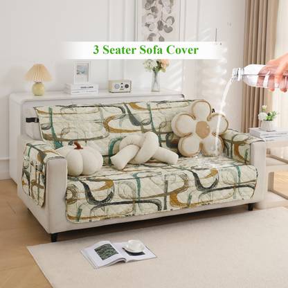 HOKiPO Polyester Abstract 3 Seater Sofa Cover