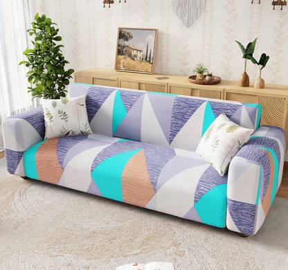 lukzer Polyester 4 Seater Sofa Floral Cover