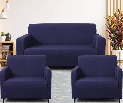 Gifts Island Polyester Plain 3+1+1 Seater Sofa Cover
