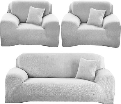 B BESTILO Polyester Plain 3+1+1 Seater Sofa Cover