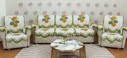 Maya Homes Cotton 3+1+1 Seater Sofa Floral Cover