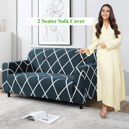 HOKiPO Polyester Geometric 2 Seater Sofa Cover