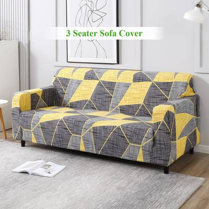 HOKiPO Polyester 3 Seater Sofa Abstract Cover