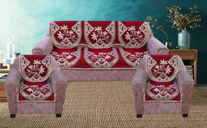 Nendle Cotton Floral 3+2 Seater Sofa Cover