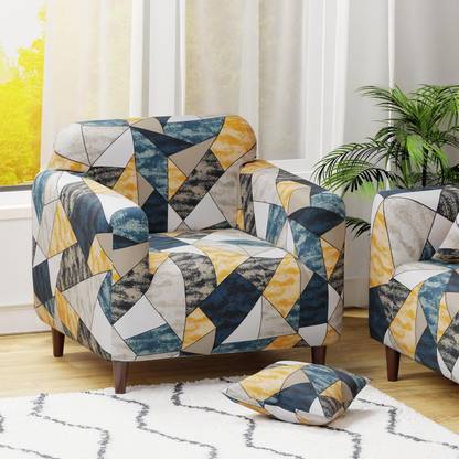 lukzer Polyester 1 Seater Sofa Geometric Cover