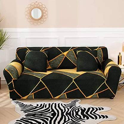 lukzer Polyester 3 Seater Sofa Geometric Cover