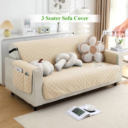 HOKiPO Polyester Plain 3 Seater Sofa Cover