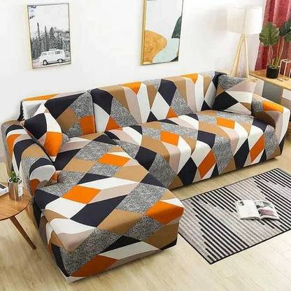 TONY STARK Polycotton Plain 3+3 Seater L-Shape Sofa Cover