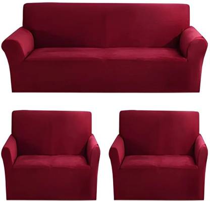 LA MANTTA Polyester 3+1+1 Seater Sofa Plain Cover