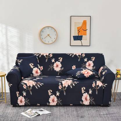 lukzer Polyester 2 Seater Sofa Floral Cover
