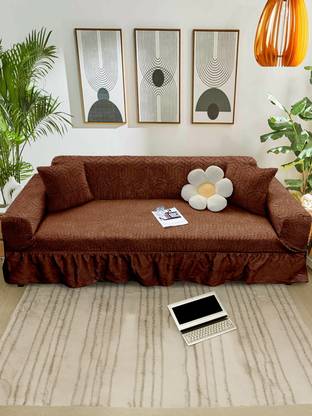 Cortina Polyester Checkered 3 Seater Sofa Cover