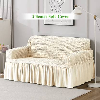 HOKiPO Polyester 2 Seater Sofa Plain Cover