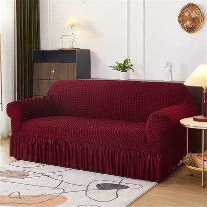 lukzer Polyester 3 Seater Sofa Checkered Cover