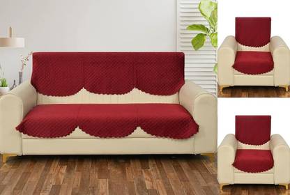 Pinkleaf Velvet Abstract 3+1+1 Seater Sofa Cover