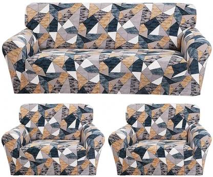 Gifts Island Polyester 3+1+1 Seater Sofa Geometric Cover