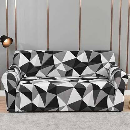 B BESTILO Polyester 3 Seater Sofa Geometric Cover
