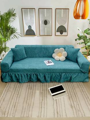 Cortina Polyester Checkered 3 Seater Sofa Cover