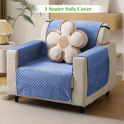 HOKiPO Velvet 1 Seater Sofa Plain Cover