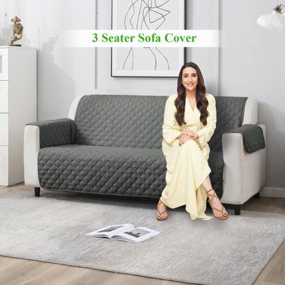 HOKiPO Polyester Plain 3 Seater Sofa Cover