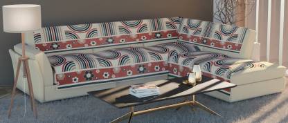 Fashion Throw Velvet 3+3 Seater L-Shape Sofa Striped Cover