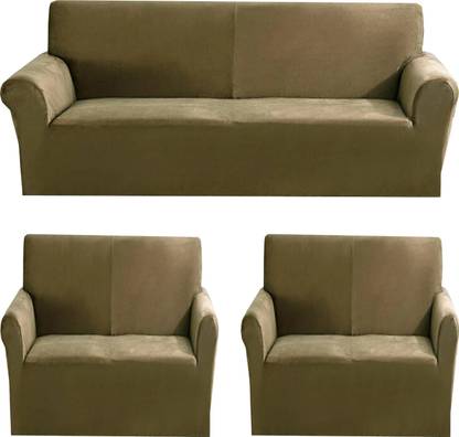 Gifts Island Velvet Plain 3+1+1 Seater Sofa Cover