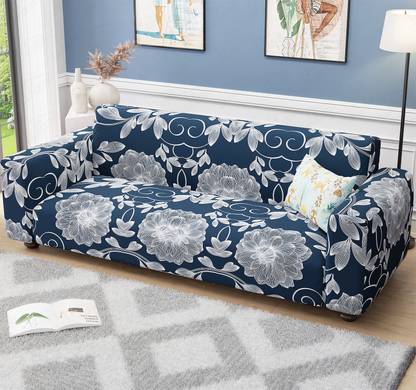 lukzer Polyester 3 Seater Sofa Floral Cover