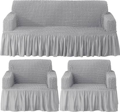 B BESTILO Polyester 3+1+1 Seater Sofa Plain Cover