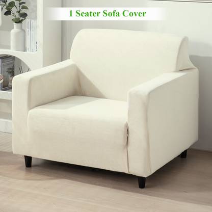 HOKiPO Velvet Plain 1 Seater Sofa Cover