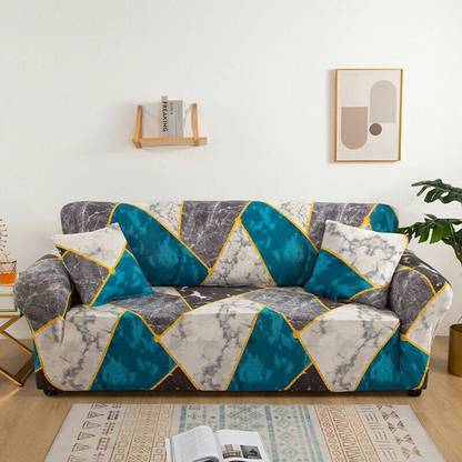 lukzer Polyester Geometric 2 Seater Sofa Cover