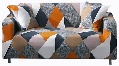 KriShyam Polyester Geometric 3 Seater Sofa Cover