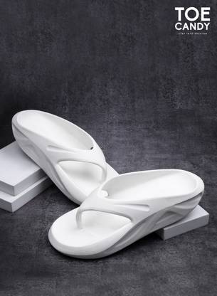 TOE CANDY Men White Men Slip-on Slipper Flip Flops